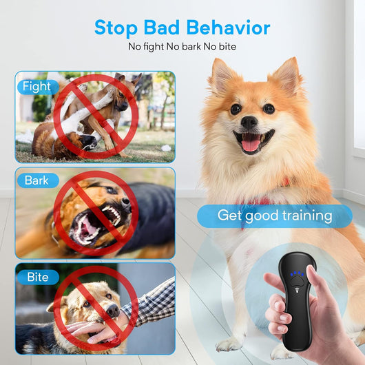 Rechargeable Ultrasonic Dog Bark Deterrent I No Shock Trainer