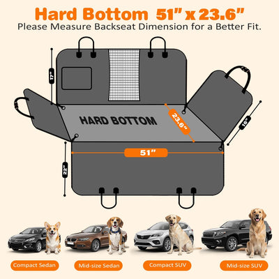 Hard Bottom Dog Car Seat Cover With Mesh Window