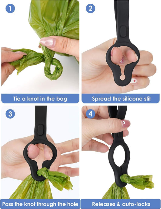 Hands-Free Dog Poop Bag Holder Leash Carrier
