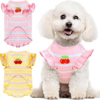 2 Pack Cute Dog T-Shirts for Small Dogs – Soft Cotton Breathable Puppy Clothes