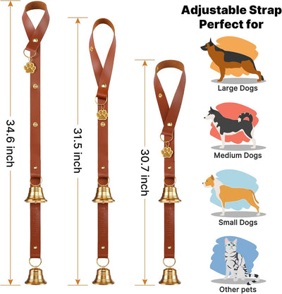 Elegant Leather Dog Potty Training Bells Set