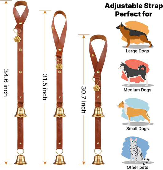 Elegant Leather Dog Potty Training Bells Set