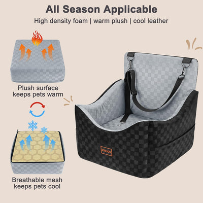 Elevated Memory Foam Dog Car Booster Seat