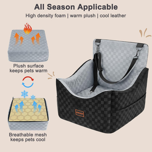 Elevated Memory Foam Dog Car Booster Seat