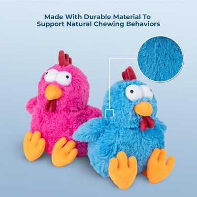 Squeaky Crinkle Chicken Dog Toy