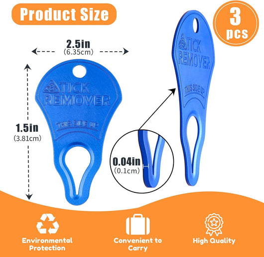 3-Pack Portable Tick Remover Keys for Dogs
