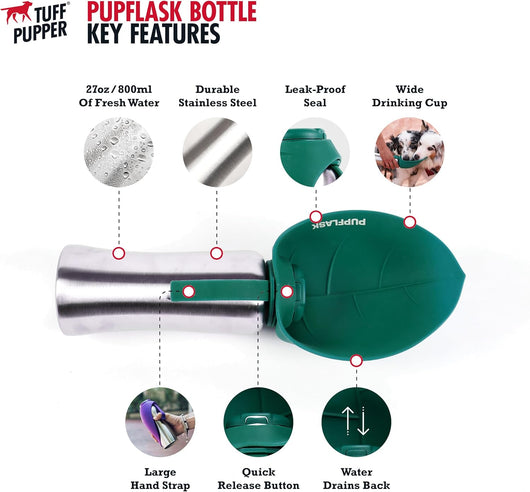 Portable Dog Water Bottle & Travel Bowl