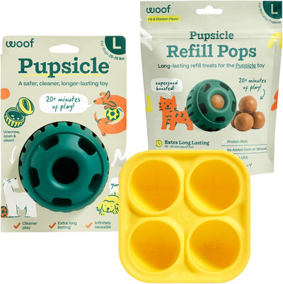 Refillable frozen treat toy starter kit for large dogs
