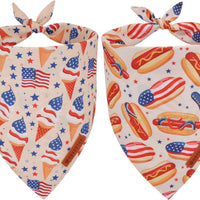 Patriotic Picnic Dog Bandana Two-Pack for Celebrations