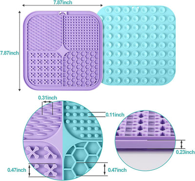 Large Dog Lick Mat 2-Pack with Suction Cups