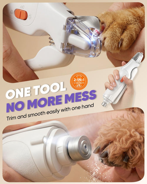 LED Dog Nail Clippers I Grinder for Safe Grooming