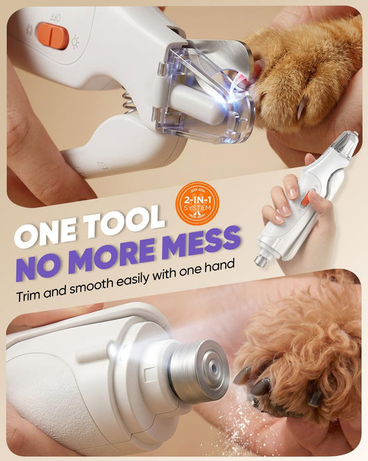 LED Dog Nail Clippers I Grinder for Safe Grooming