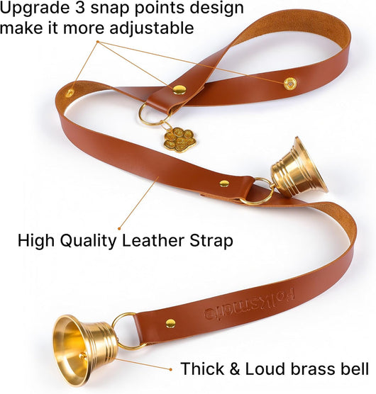 Elegant Leather Dog Potty Training Bells Set