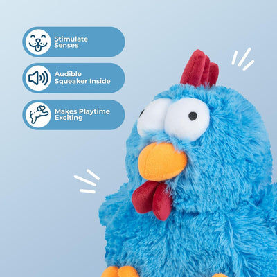 Squeaky Crinkle Chicken Dog Toy