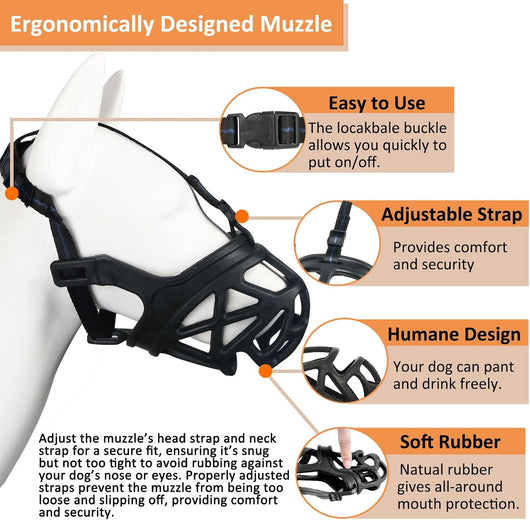 Humane Basket Dog Muzzle for Safe Training