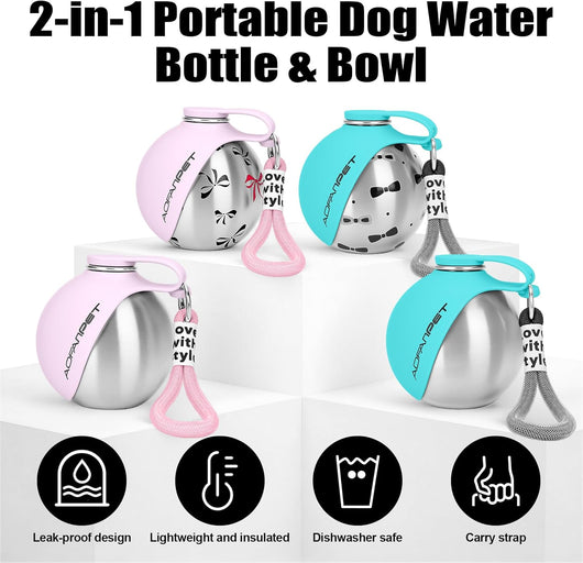Stainless Steel Dog Water Bottle – 10 oz