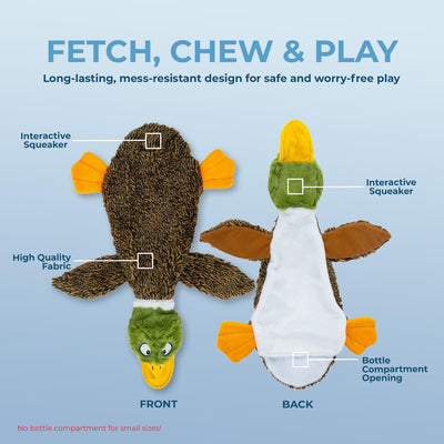 Squeaky Stuffless Duck Toy for Busy Dogs