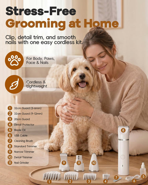 Quiet Dog Grooming Clipper Kit