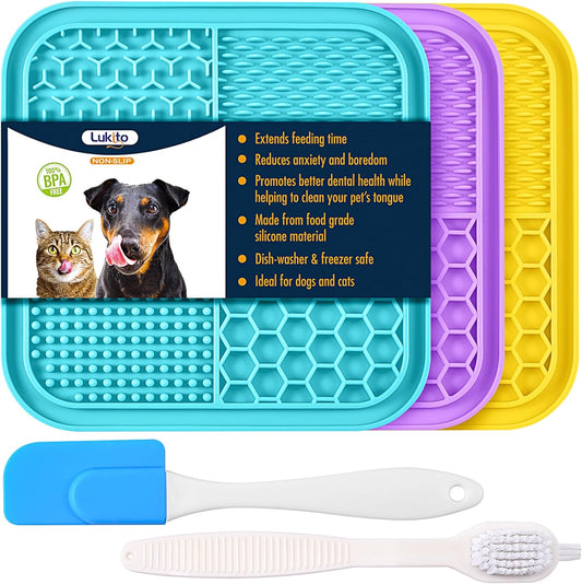 Dog Lick Mat 3-Pack with Suction Cups