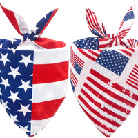 Patriotic American Flag Dog Bandana Two-Pack Set