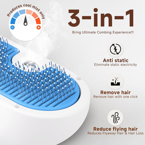 3-in-1 Steam Pet Grooming Brush Comb