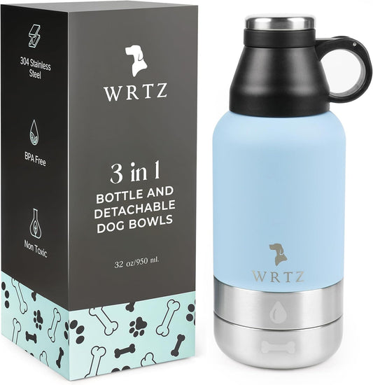 Insulated Dog Water Bottle with Travel Bowls