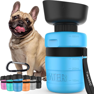 Leakproof dog water bottle with travel bowl
