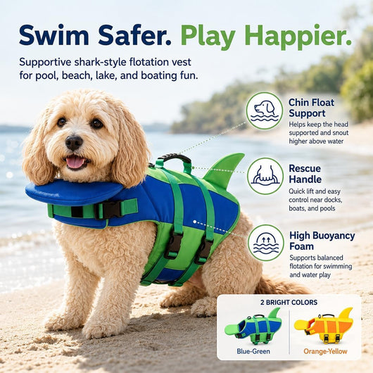 Reflective Dog Life Jacket With Chin Float