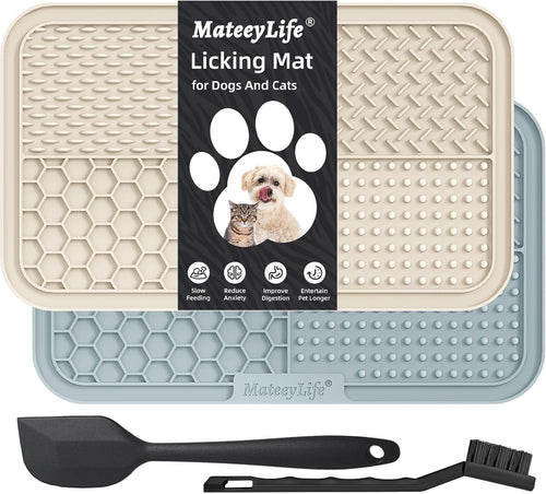 2-Pack Dog Lick Mat with Suction Cups I Slow Feeder & Calming Mat