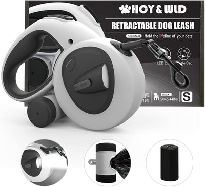 4-in-1 retractable dog leash with rechargeable LED light