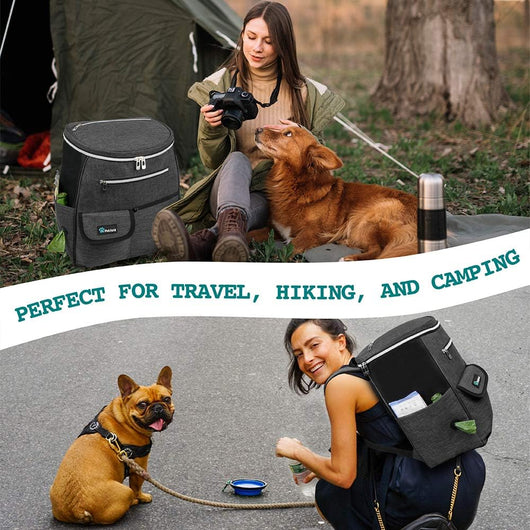 Dog Travel Backpack | Airline Approved Pet Travel Bag with Food Containers