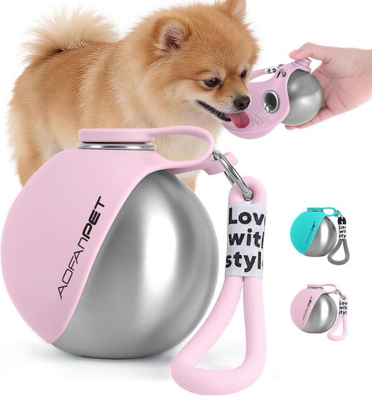 Portable 10 oz dog water bottle for walking