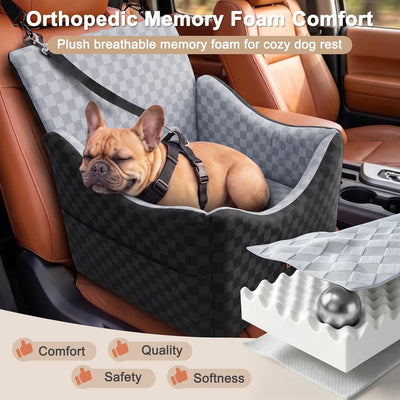 Elevated Memory Foam Dog Car Booster Seat