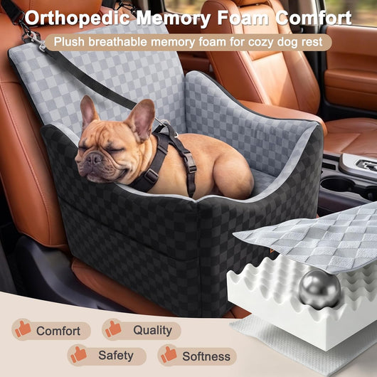 Elevated Memory Foam Dog Car Booster Seat
