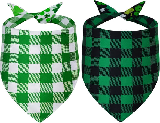 St Patrick’s Day Shamrock Dog Bandana Two-Pack