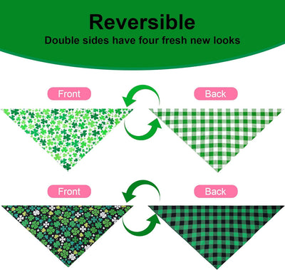 St Patrick’s Day Shamrock Dog Bandana Two-Pack