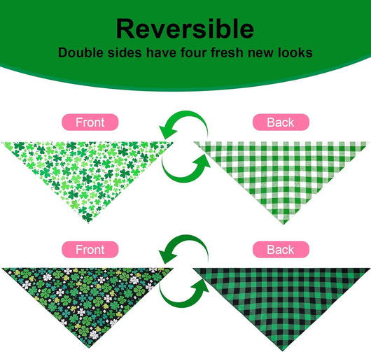 St Patrick’s Day Shamrock Dog Bandana Two-Pack