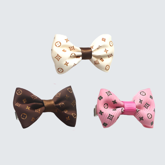 Cute Chewy V Dog Hair Clip With Bow