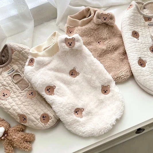 Bear Printed Fleece Soft Dog Cat Dope Sweater