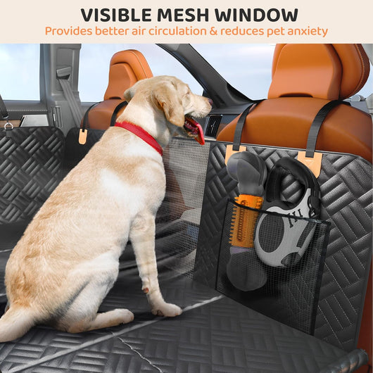 Hard Bottom Dog Car Seat Cover With Expanded Space