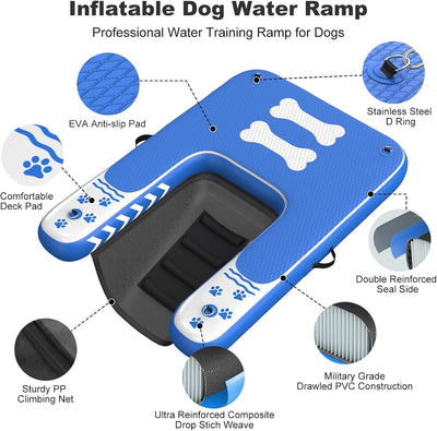 Inflatable Dog Boat Ramp for Safe Swimming