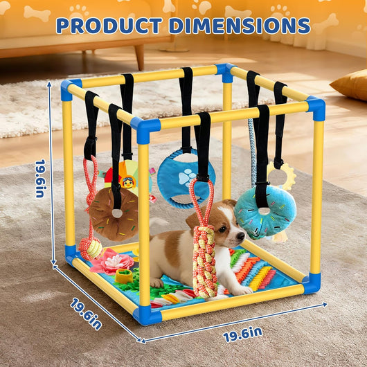 Interactive Puppy Play Gym With Snuffle Mat Toys