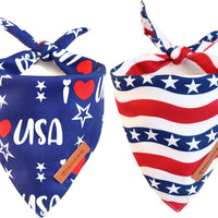 Patriotic USA Dog Bandana Two-Pack for Celebrations