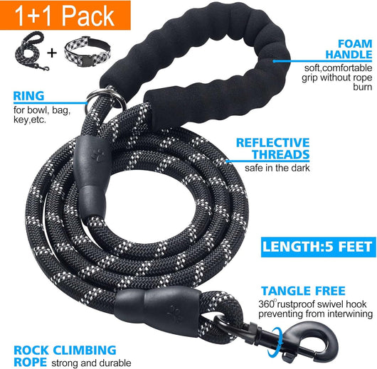 Reflective Neoprene Dog Collar Set