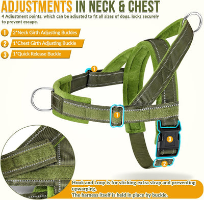 Reflective Tactical No-Pull Dog Harness and Leash