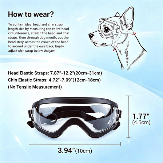 UV Protection | Clear Dog Goggles