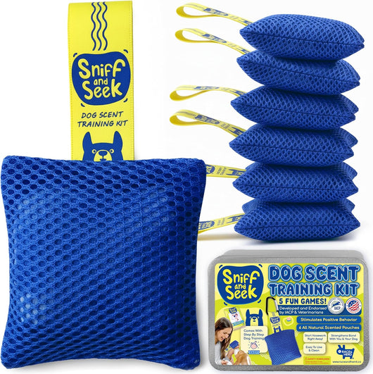 Polyester mesh Nose Work kit for restless dogs needing scent work, brain games, and calming activity