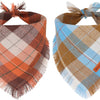 Plaid Tassel Dog Bandana Two-Pack for Fall