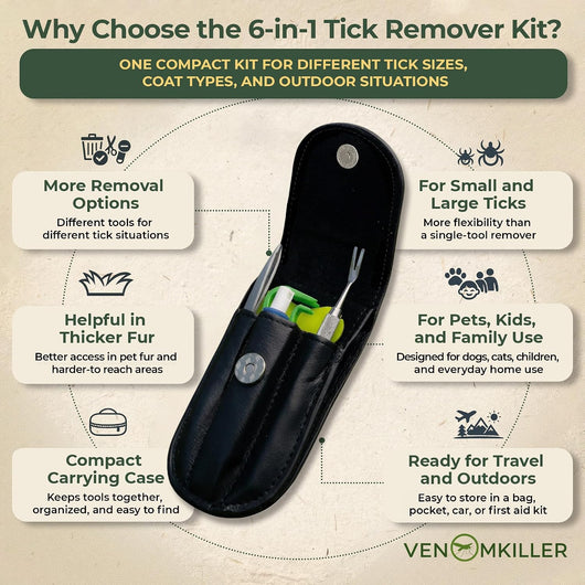 6-in-1 Tick Remover Kit for Dogs Cats
