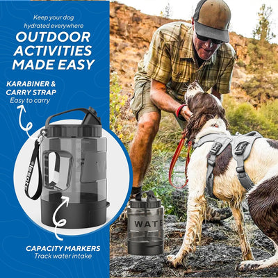 77oz Portable Dog Water Bottle Travel Bowl
